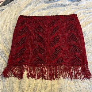 Women’s  Red Fringe Skirt